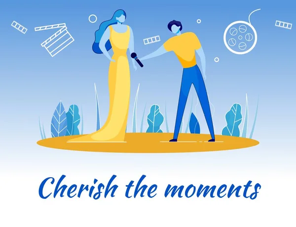 Cherish the Moments Лозунг и слава Top Moment . — стоковый вектор