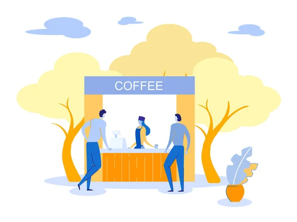 Stoisko z kawą, Street Kiosk Vector Ilustracja — Wektor stockowy