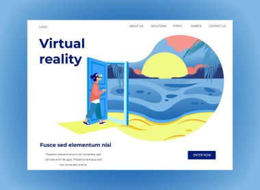 Sanal Gerçeklik Gözlüklü Kadın Kanıt Vektöründe