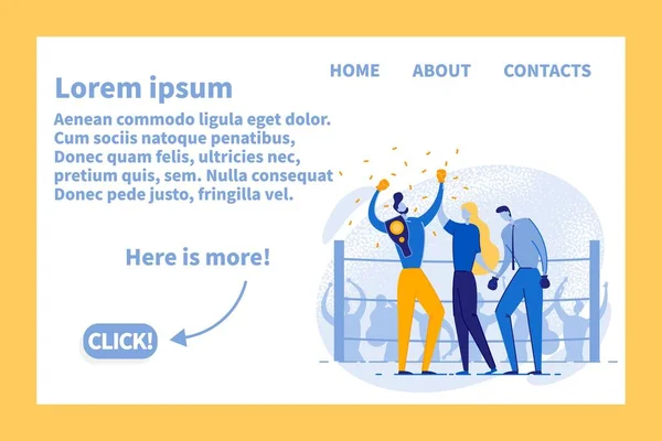 Landing Page con diseño de competición empresarial — Vector de stock