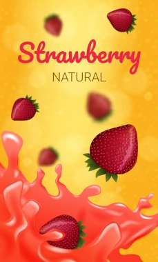 Şekerleme için Doğal Çilek. Vektör.