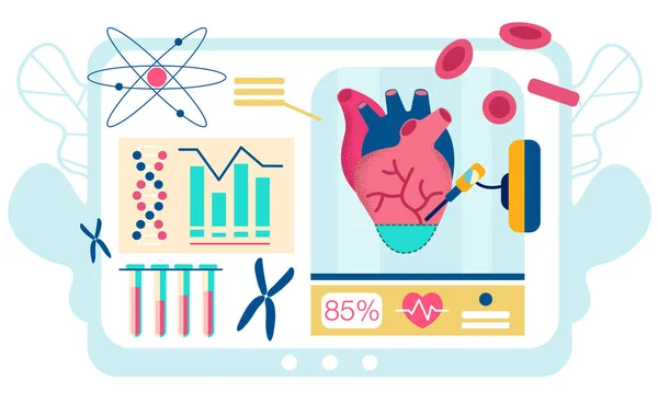 Génie génétique Maladies cardiaques Traitement . — Image vectorielle