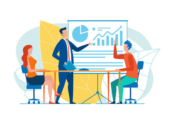 Office Worker, Presenting Report to Colleagues