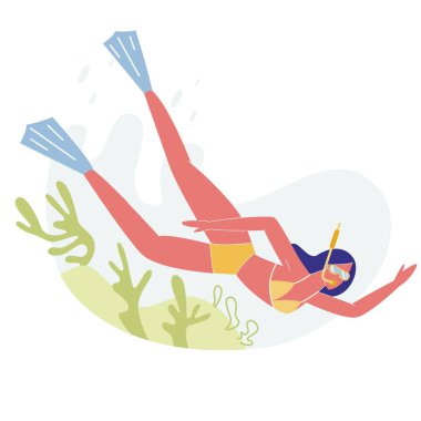 Okyanusun dibindeki Kız Karakteri Sualtı Dalgıcı