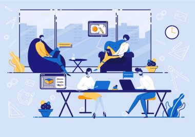 Eş Çalışma Merkezi ve Pazarlama Kavram Vektörü.