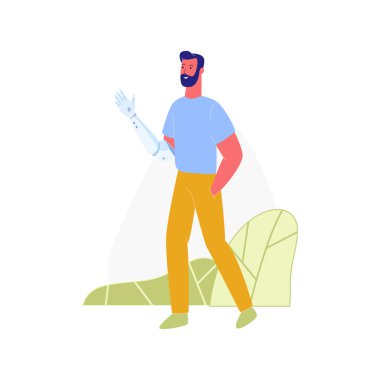 Robotik El Protezindeki Engelli Adam