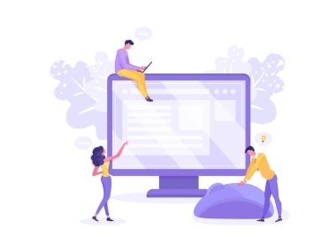 Karakter Atölyesi Etkinlik Vektörü İllüstrasyonu.