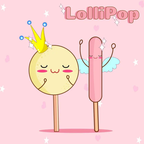 Lollipop i olika former, Sweets Banner. — Stock vektor