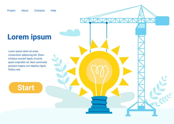 Bouwen, Structureren Idee Cartoon Landing Webpagina — Stockvector