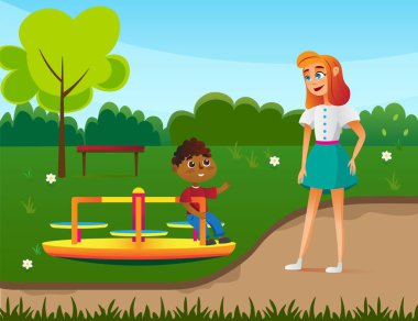 Çocuk Çocuk Çocuk Çocuk Bahçesinde Babusitter Karakterleri.