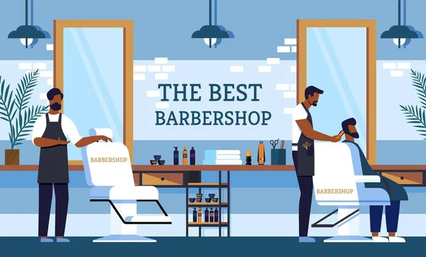 Flyer Invitation Barbier au Best Barbershop . — Image vectorielle