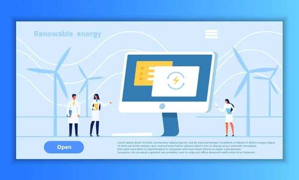 Página Web de Apresentação de Energia Renovável Alternativa — Vetor de Stock