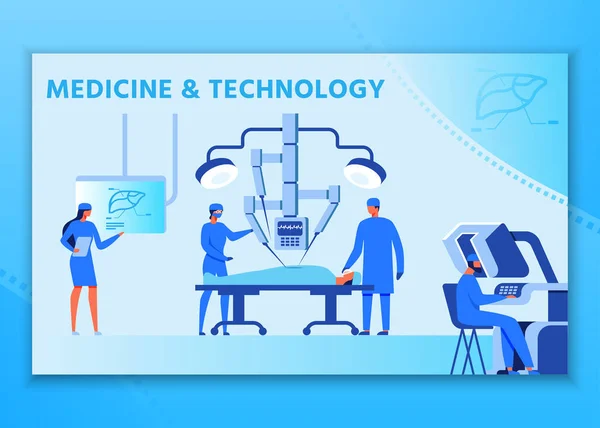 Medizin und Technologie Werbung für Menschen Poster — Stockvektor
