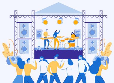 Sahnede Rock grubuyla Müzik Festivali