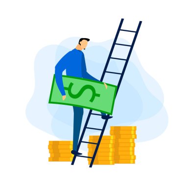 Kariyer gelişimi. Finansal Kâr alınıyor. Vektör.