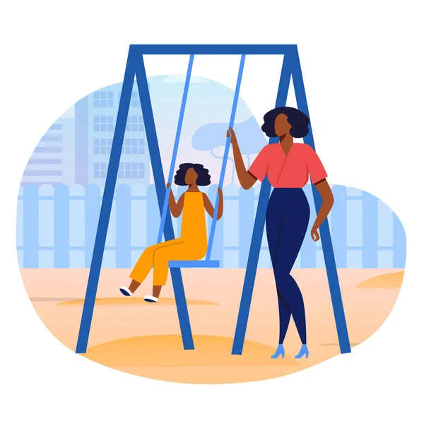 Mother and Daughter Bonding Vector Illustration — Stock Vector