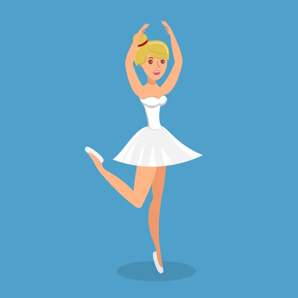 Professionell balett dansare platt färg Illustration — Stock vektor