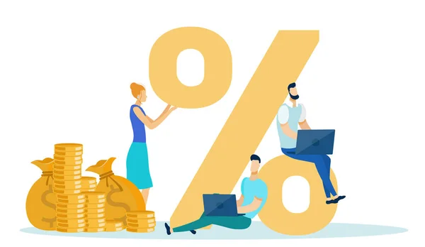 Taxa Percentual de Rendimento Lucro Conceito, Negócios . Gráficos De Vetores