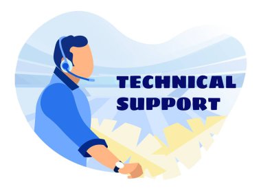 Poster Advertising Operator from Technical Support clipart