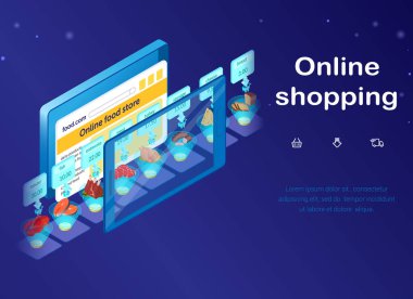 Çevrimiçi Alışveriş, İnternet Gıda Mağazası Web Sitesi.