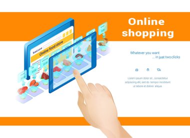 Çevrimiçi Alışveriş, Kişinin Tablet Dokunuşu Ekranı.