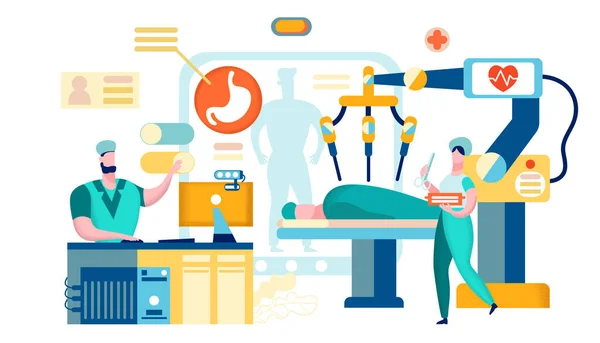 Cirurgia robótica Dispositivo Digital de Operação Remota . —  Vetores de Stock