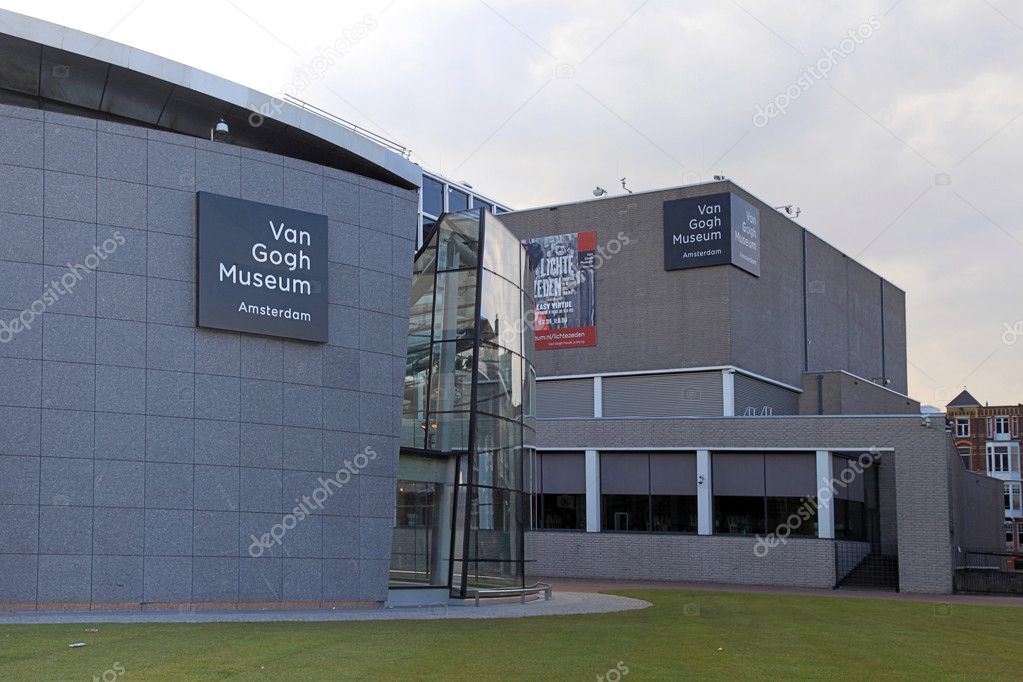 AMSTERDAM, NETHERLANDS - MAY 4, 2016: Van Gogh Museum in Amsterdam, Netherlands. It has the largest collection of Van Gogh's paintings and drawings in the world.
