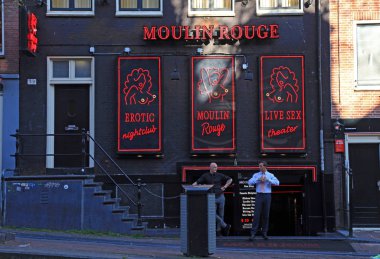 Kırmızı ışık bölgesi Amsterdam, Hollanda.