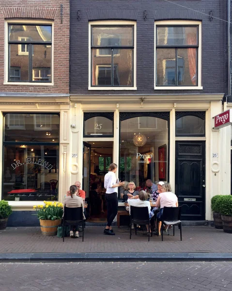 Restaurante Prego en el distrito de Nueve calles de Amesterdam — Foto de Stock