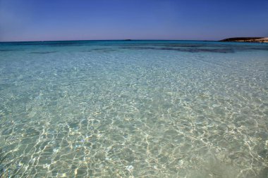 Elafonisi plaj gün güneşli yaz, Crete, Yunanistan