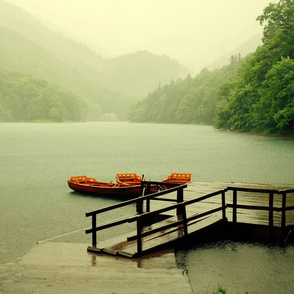 Pioggia sul lago — Foto Stock