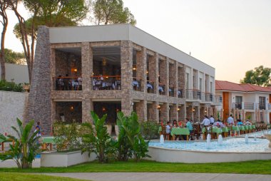 Belek, Türkiye 'deki tatil beldesi otelindeki restoran