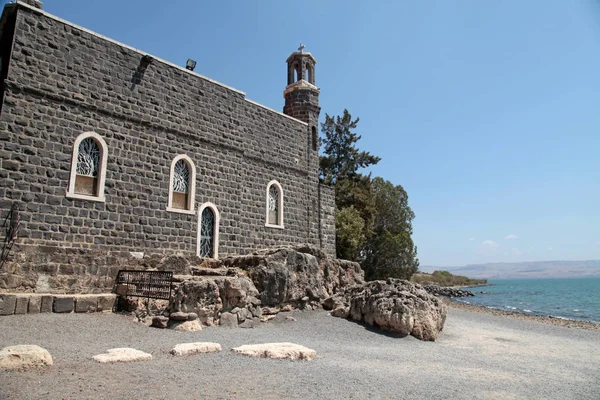 Kyrkan av Saint Peter, Tabgha, Israel — Stockfoto