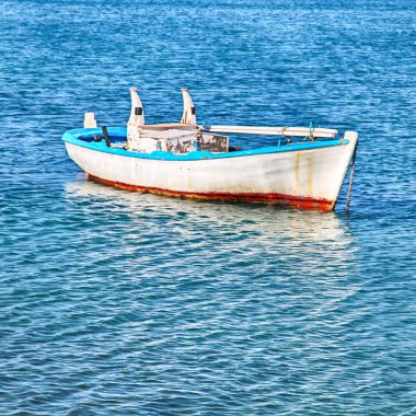 bir Akdeniz (Yunanistan, eski ahşap tekne)