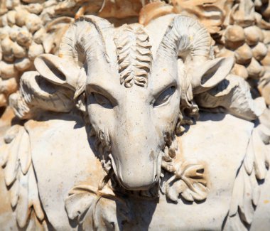 ram, taş antik vazo dekorasyon başkanı