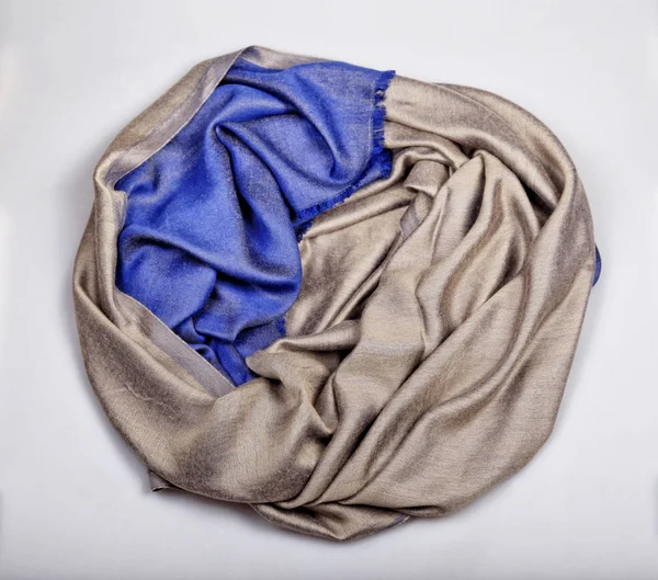 Beige and blue cashmere scarf — Stock Photo, Image