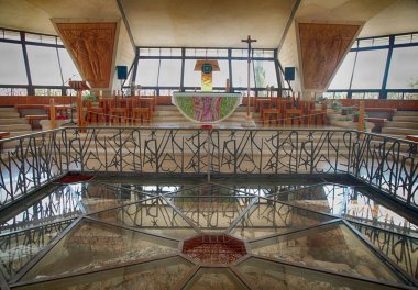  İç modern kilisenin Capernaum, İsrail