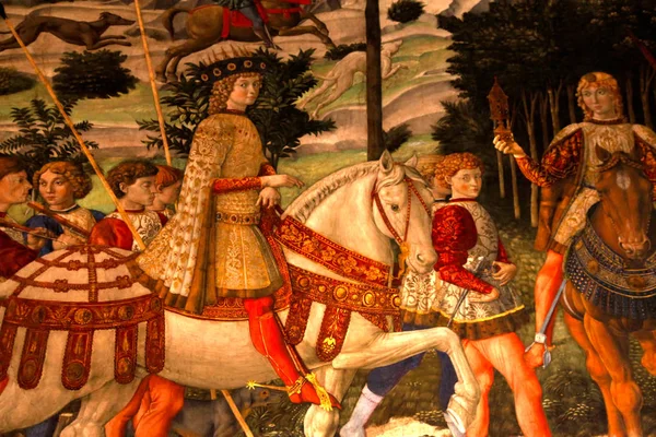 Θραύσμα του μεσαιωνικού τοιχογραφία, το παρεκκλήσι των Μεδίκων, Φλωρεντία — Φωτογραφία Αρχείου