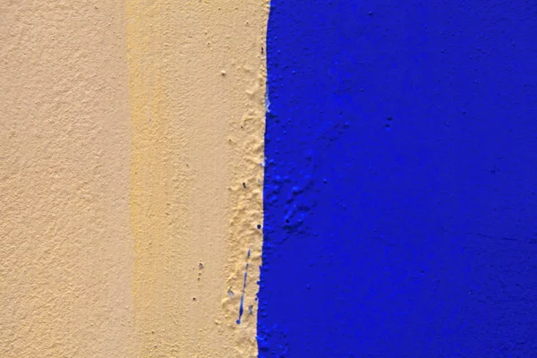 Old Wall Painted Yellow Blue Colors Textured Background Grunge Stucco — Stock Photo, Image
