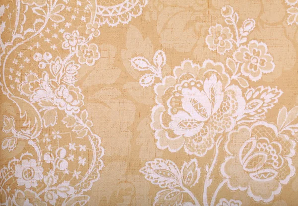 Vintage yellow  wallpaper with vignette victorian pattern — Stock Photo, Image