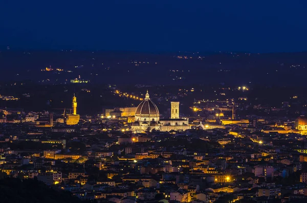 Vista Panorámica Nocturna Ciudad Florencia — Foto de Stock