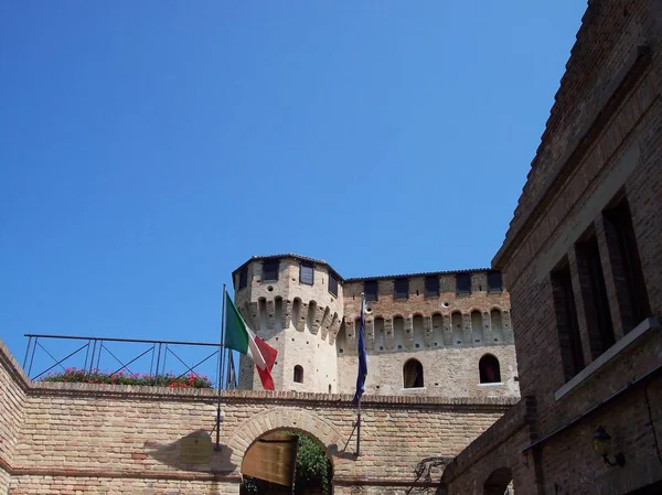 Vista Del Castillo Fortaleza Medieval Gradara Italia — Foto de Stock