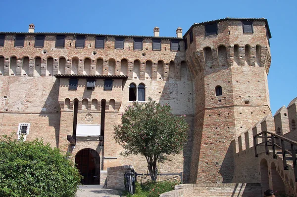 Vista Castelo Fortaleza Medieval Gradara Itália — Fotografia de Stock