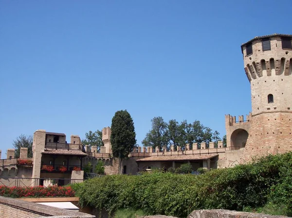 Vista Del Castillo Fortaleza Medieval Gradara Italia — Foto de Stock