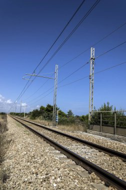 Perspektif görünümünde boş demiryolu 