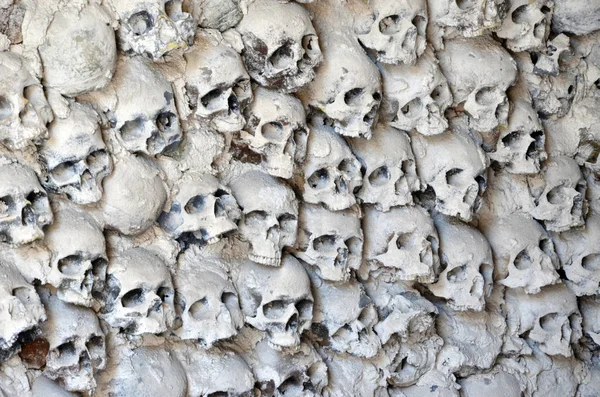 Pared Cráneos Las Catacumbas Simbolismo Muerte Terror Maldad — Foto de Stock