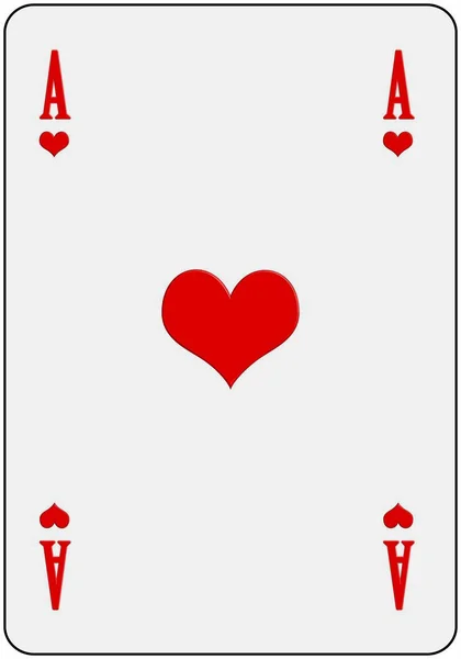 Spielkarten Ass Der Herzen — Stockvektor