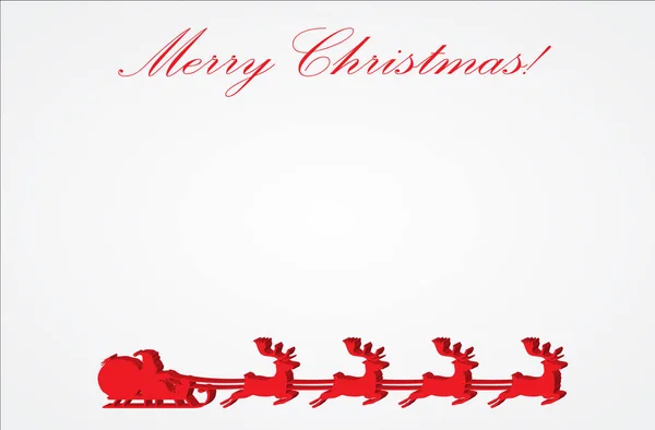 圣诞老人与雪橇和他的驯鹿在圣诞节背景飞行的剪影 — 图库矢量图片