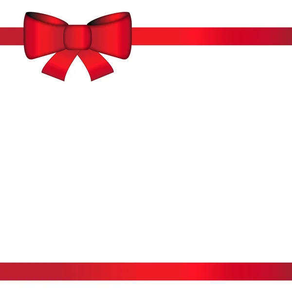 白色背景上的蝴蝶结和红色礼品丝带模板 — 图库矢量图片
