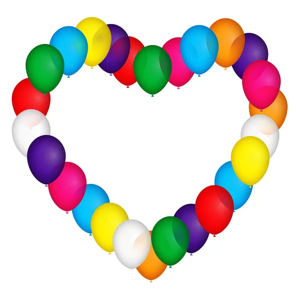 Coeur Composé Ballons Colorés — Image vectorielle